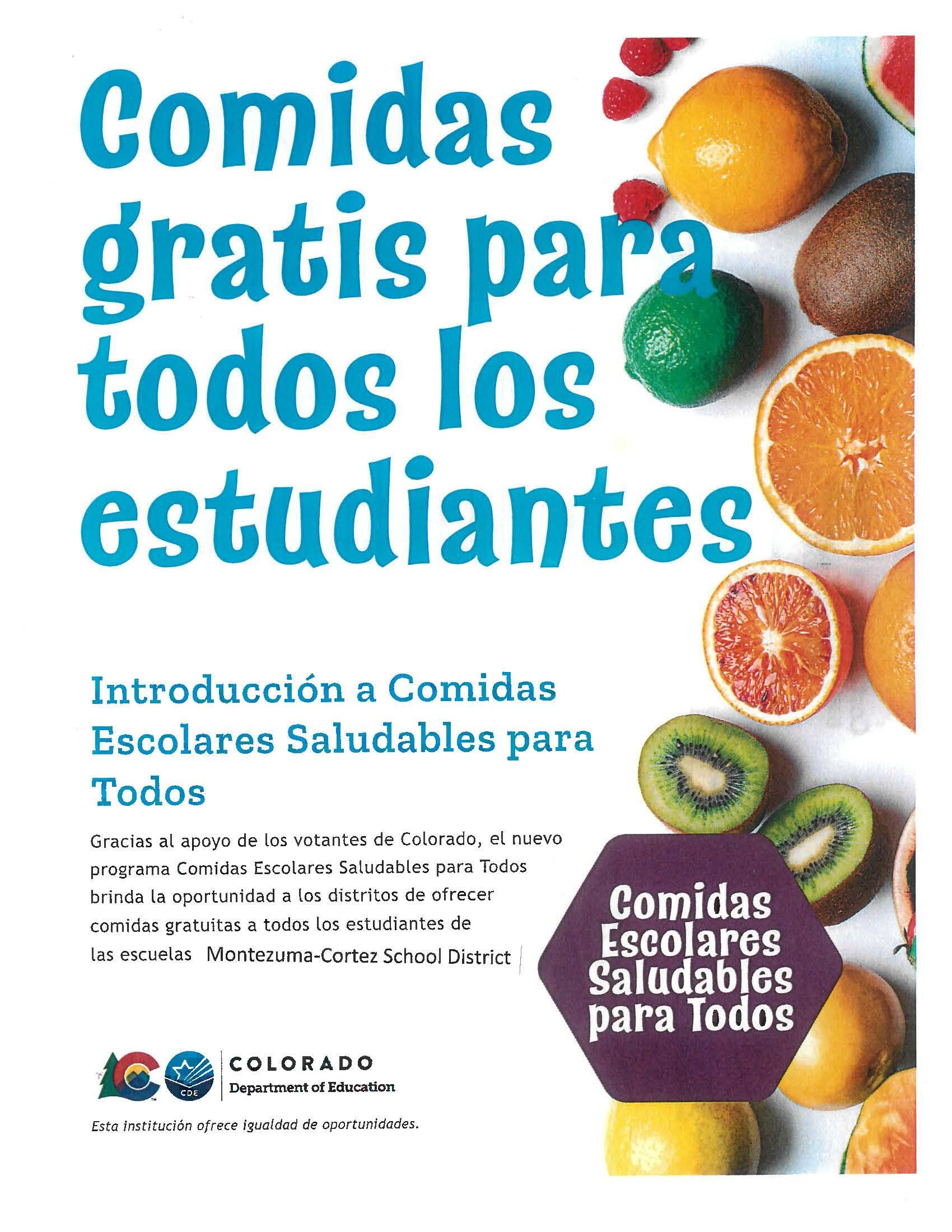 Explanation of why meals are no longer free (in Spanish)