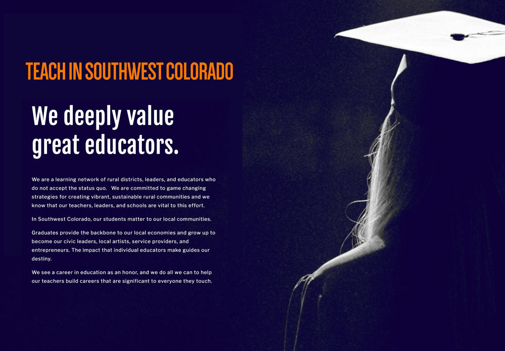 Screen shot of Teaching in Southwest Colorado Website