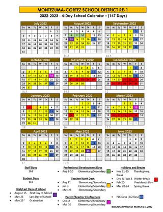 Board Approved District Calendar