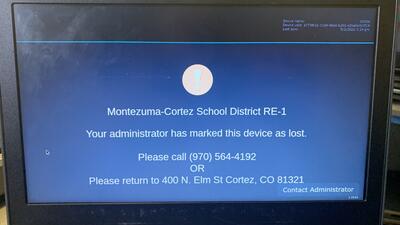 Chromebook is marked as lost